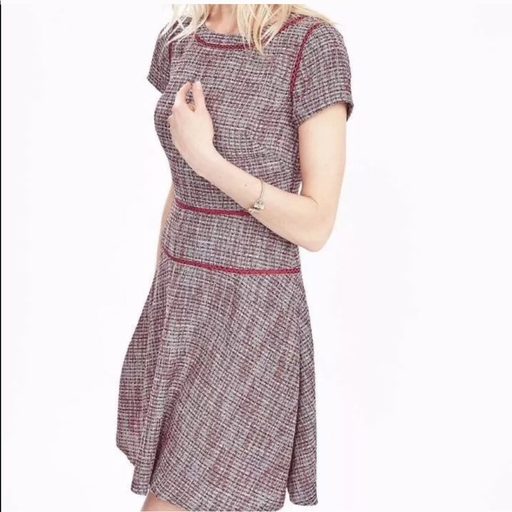 Banana Republic Pink Tweed Fit& Flare A-line Dress